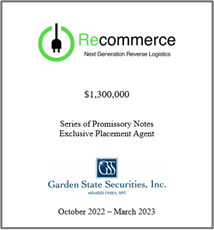 GSS Capital Group selected transaction — Recommerce · Oct2022 · March2023